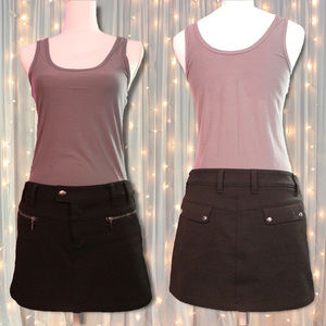 Express Black Stretchy Zipper Mini Skirt